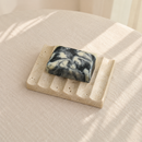 Ribbed Natural Stone Soap Dish