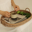 Oval Rattan Serving Tray