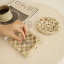 Handcrafted Marble Checkerboard Tray