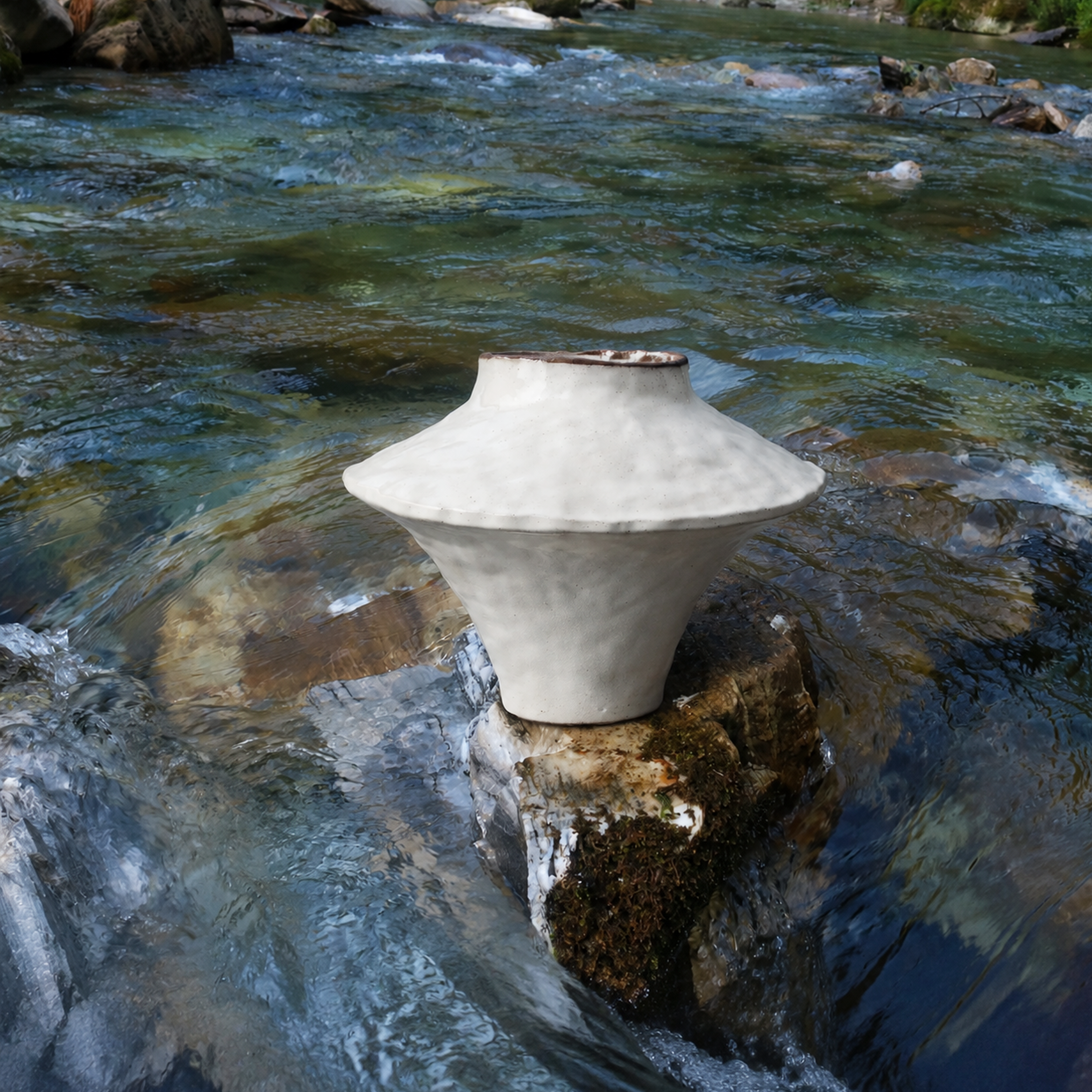 Flared Sculptural Ceramic Vase