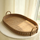Oval Rattan Serving Tray