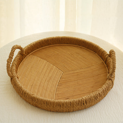 Round Rattan Serving Tray