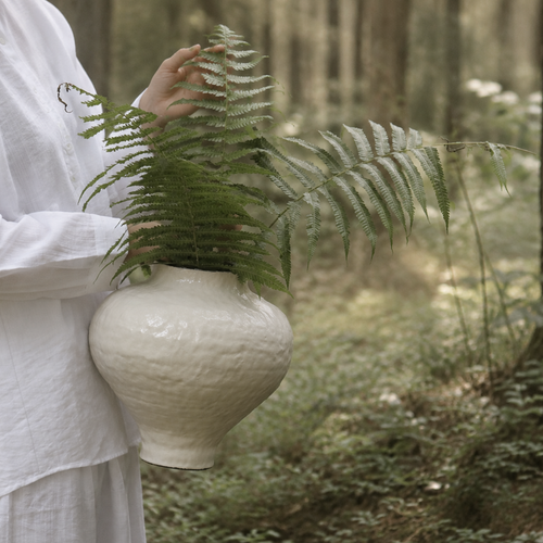 Textured Rounded Ceramic Vase