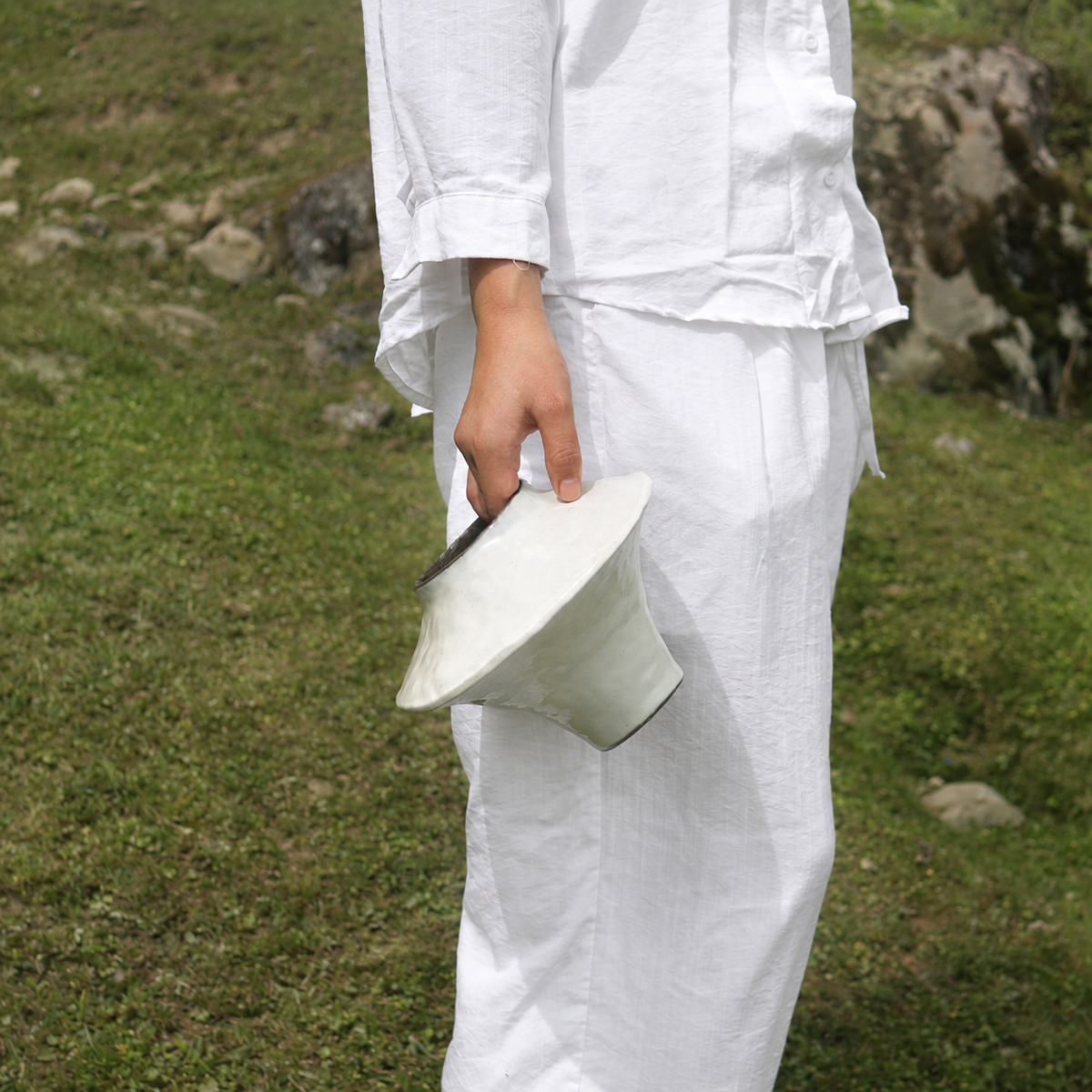 Flared Sculptural Ceramic Vase