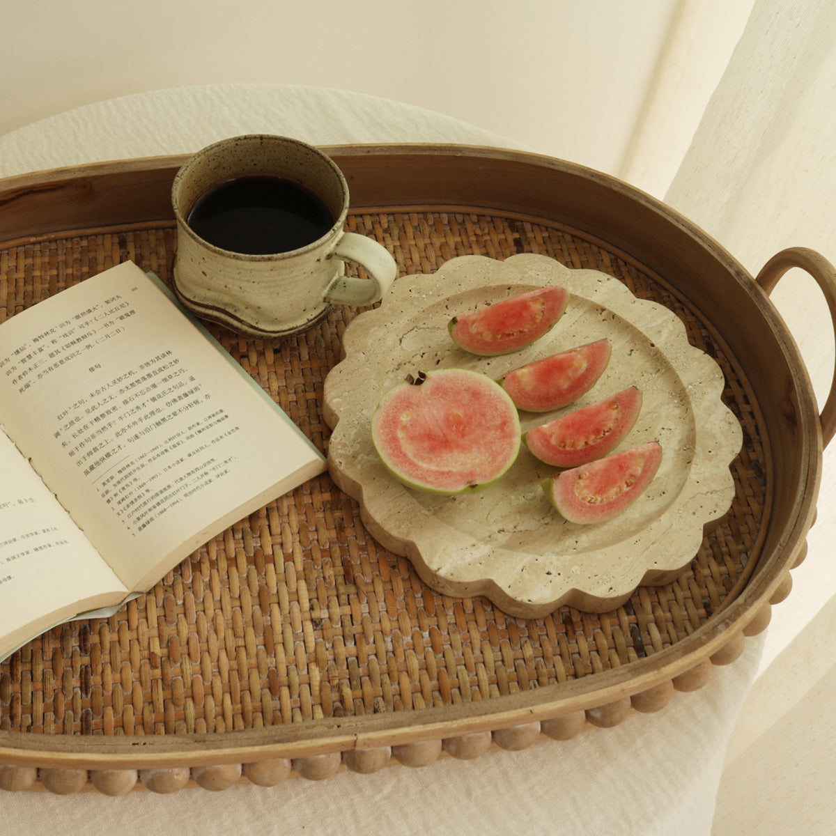 Oval Rattan Serving Tray