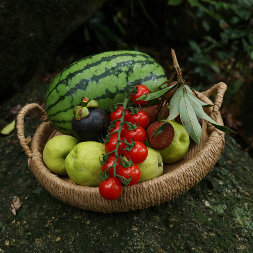 Round Rattan Serving Tray