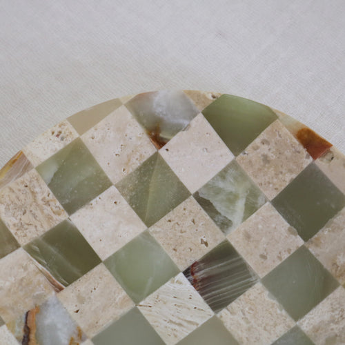 Handcrafted Marble Checkerboard Tray