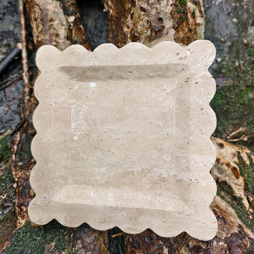Travertine Scalloped Tray