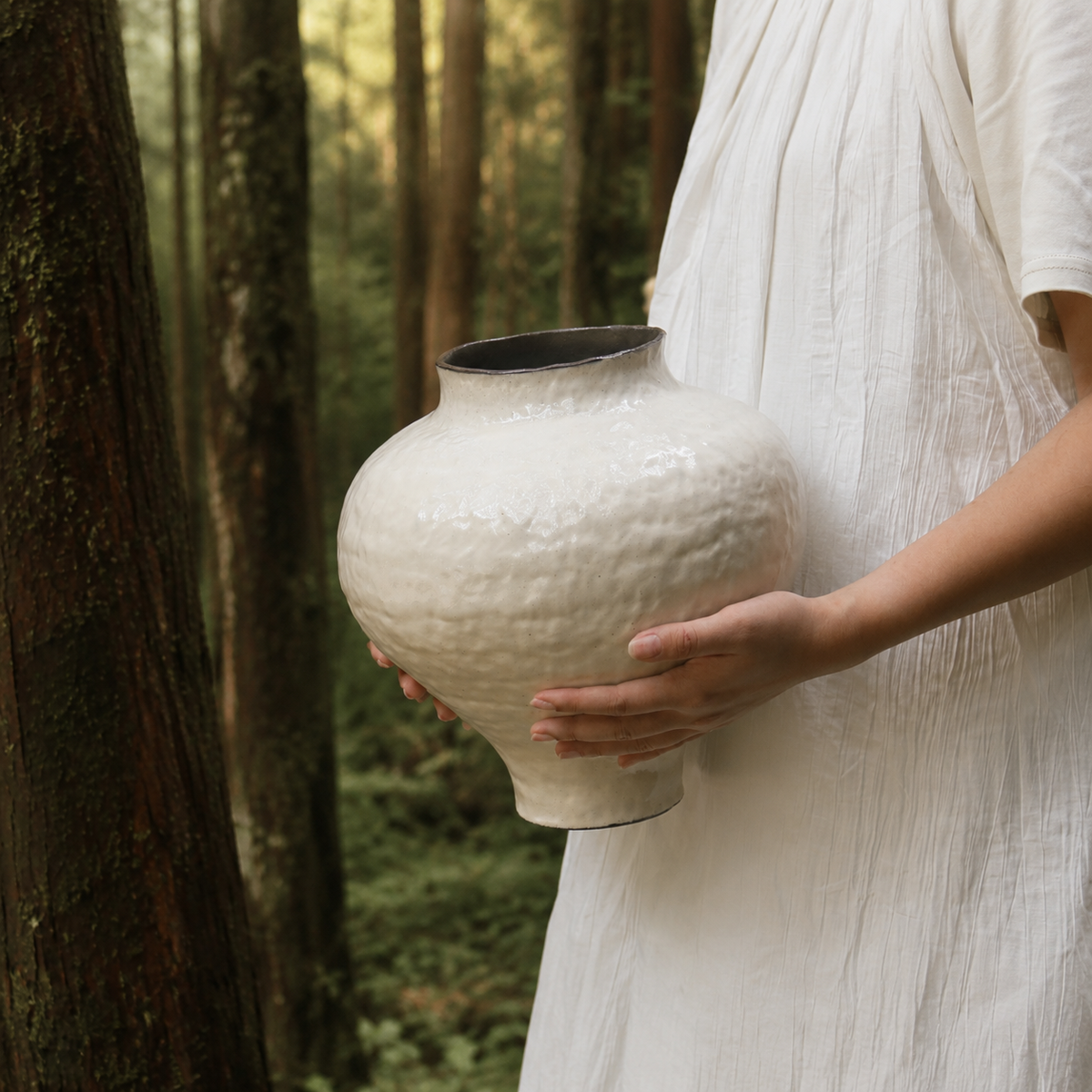 Textured Rounded Ceramic Vase