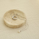Round Travertine Catchall Tray