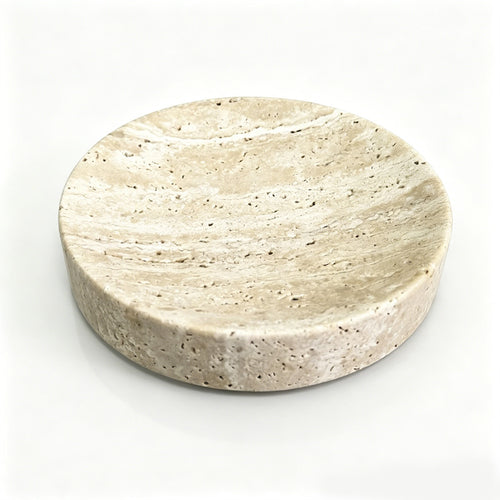 Round Travertine Catchall Tray