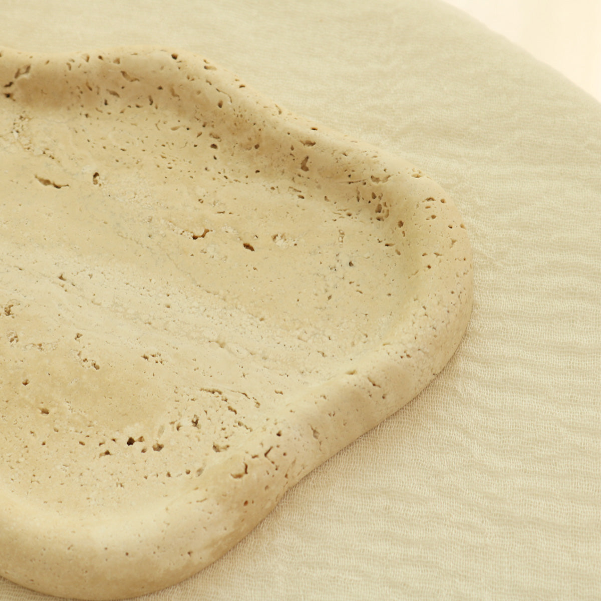 Organic Travertine Stone Display Tray