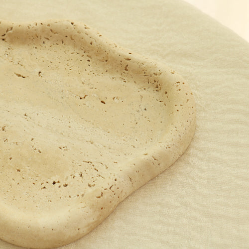 Organic Travertine Stone Display Tray