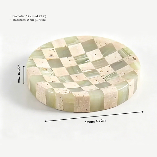 Handcrafted Marble Checkerboard Tray