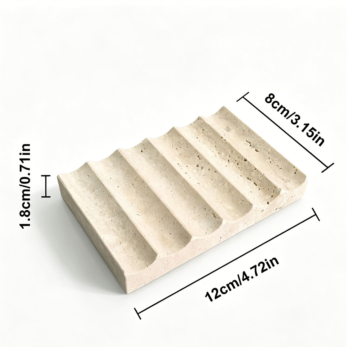Ribbed Natural Stone Soap Dish