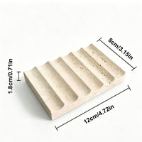 Ribbed Natural Stone Soap Dish