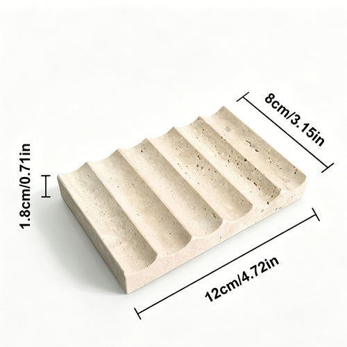 Ribbed Natural Stone Soap Dish