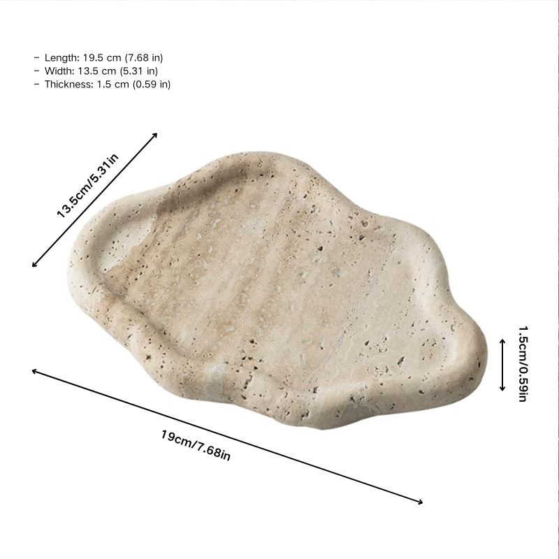 Organic Travertine Stone Display Tray