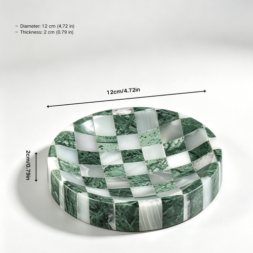 Handcrafted Marble Checkerboard Tray