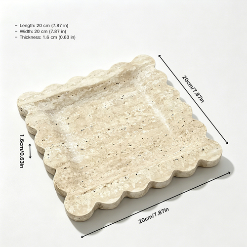 Travertine Scalloped Tray