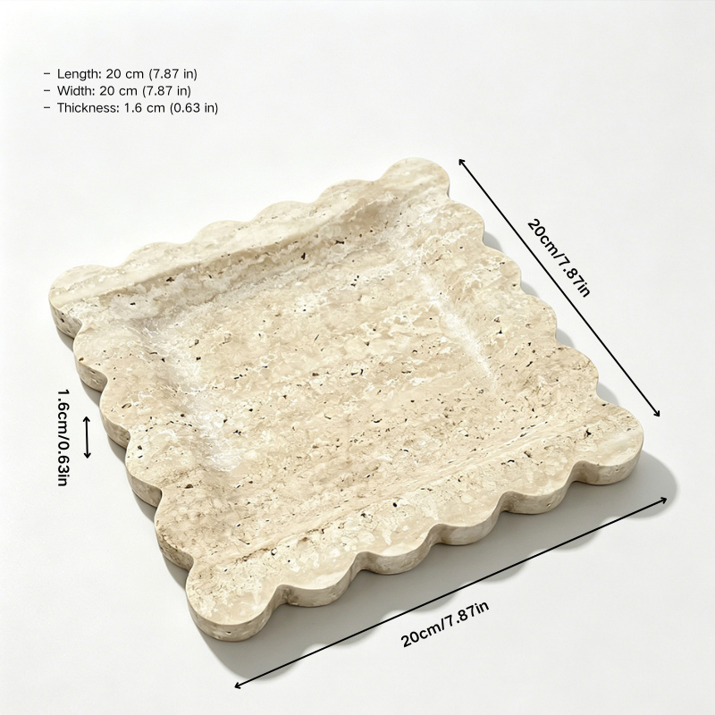 Travertine Scalloped Tray
