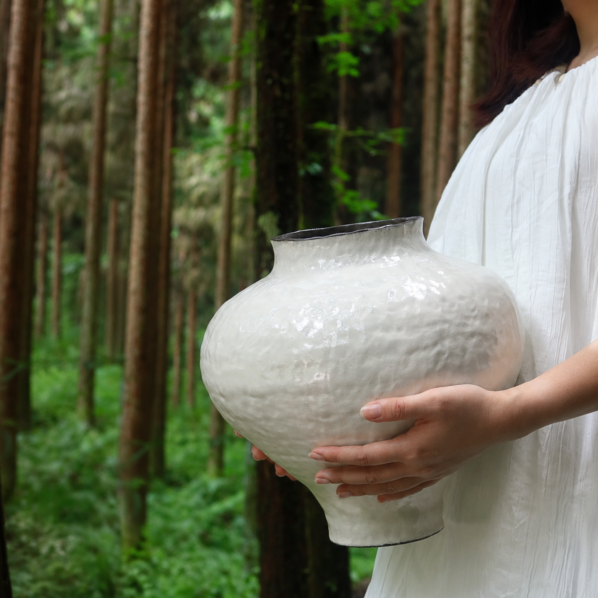 Textured Rounded Ceramic Vase
