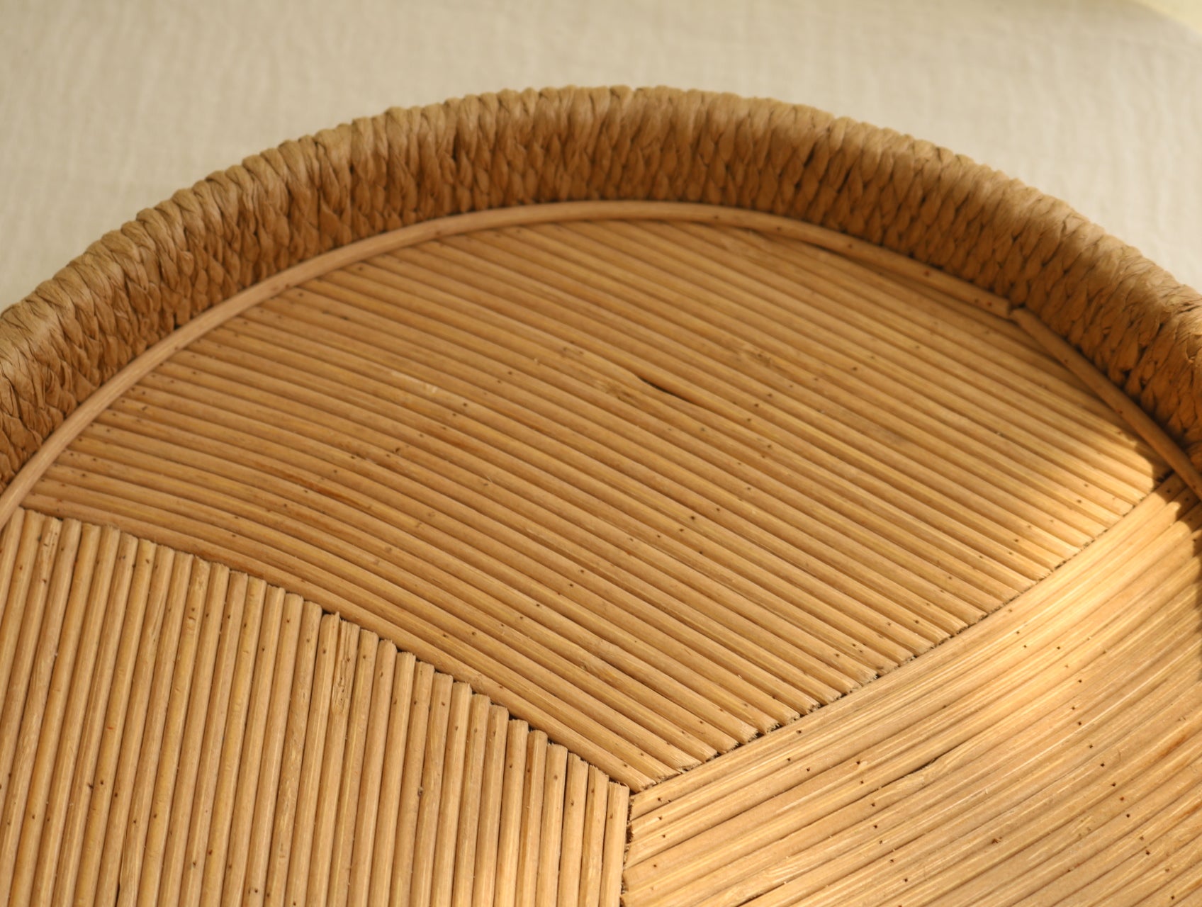 Round Rattan Serving Tray