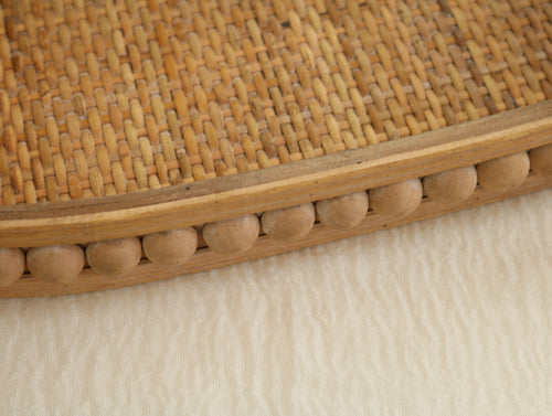 Oval Rattan Serving Tray