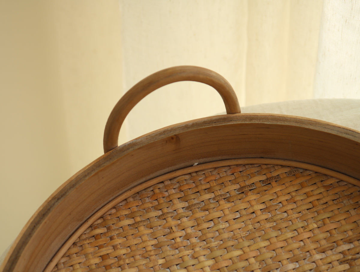 Oval Rattan Serving Tray