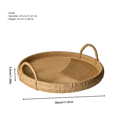 Round Rattan Serving Tray