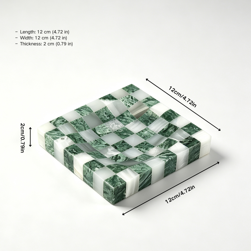 Handcrafted Marble Checkerboard Tray