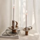Sculptural Handled Ceramic Candle Holder