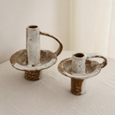 Sculptural Handled Ceramic Candle Holder