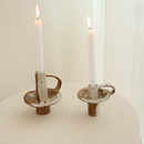 Sculptural Handled Ceramic Candle Holder