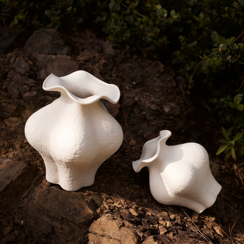 Jingdezhen Sculptural Ruffle Ceramic Vase
