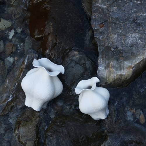 Jingdezhen Sculptural Ruffle Ceramic Vase