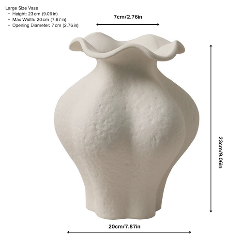 Jingdezhen Sculptural Ruffle Ceramic Vase