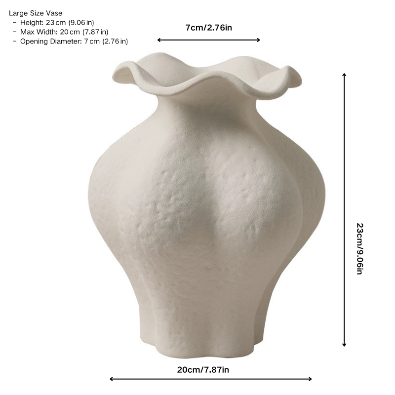 Jingdezhen Sculptural Ruffle Ceramic Vase