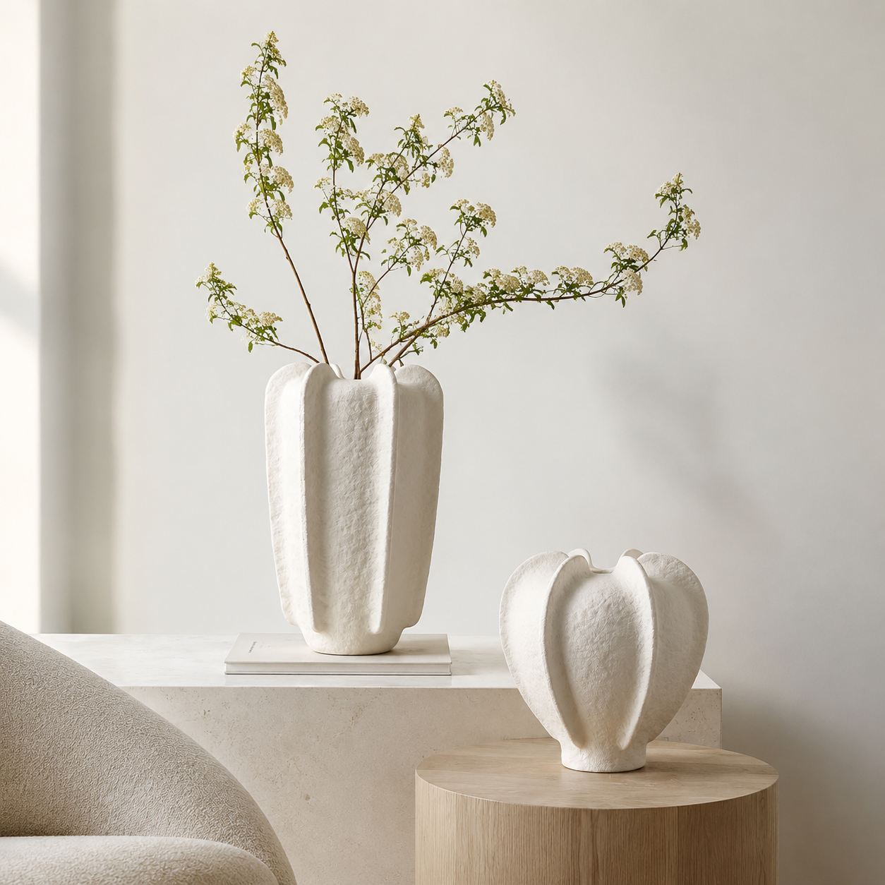 Sculptural Petal Ceramic Vase