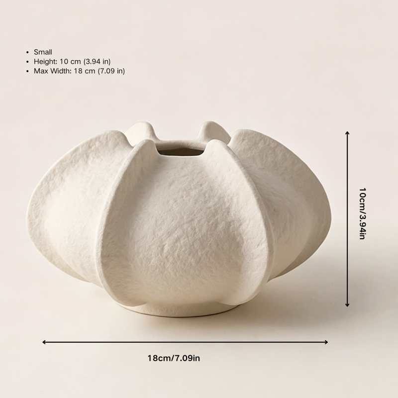Sculptural Petal Ceramic Vase