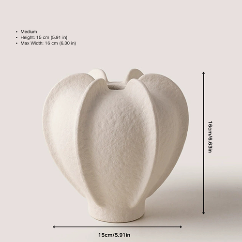 Sculptural Petal Ceramic Vase
