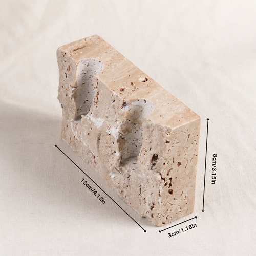 Raw Sculptural Travertine Candle Holder