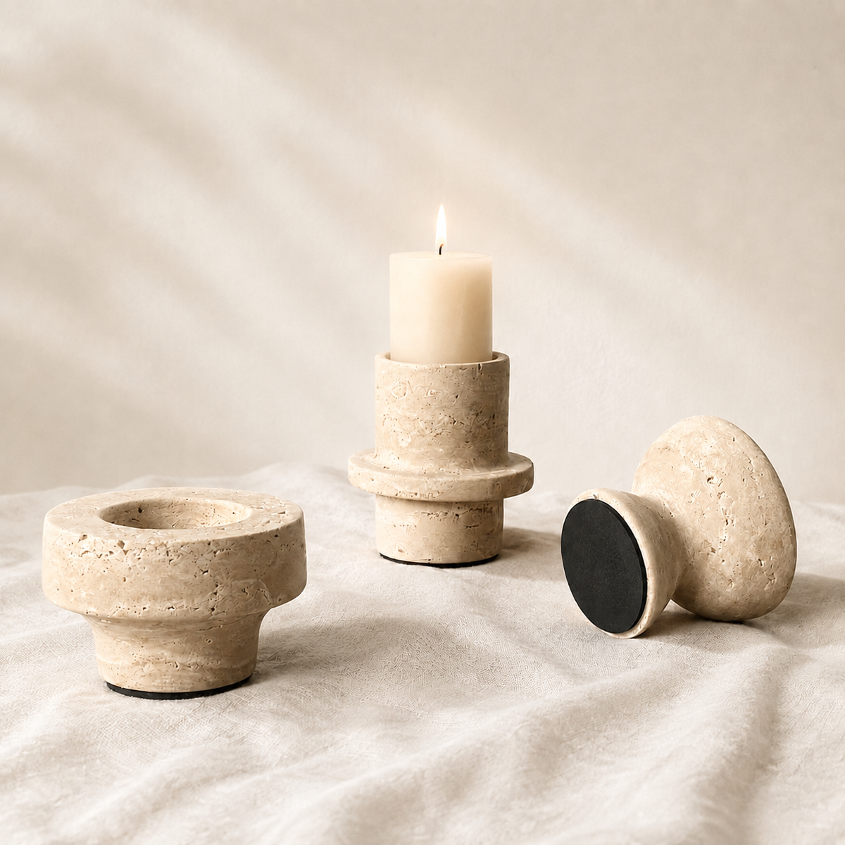 Sculptural Marble Candle Holder