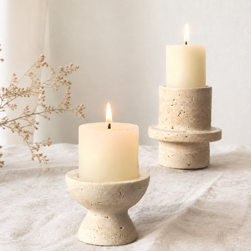 Sculptural Marble Candle Holder