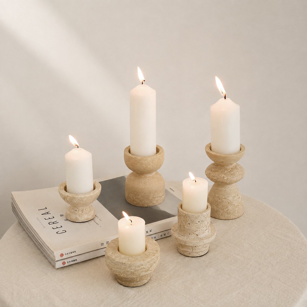 Sculptural Marble Candle Holder